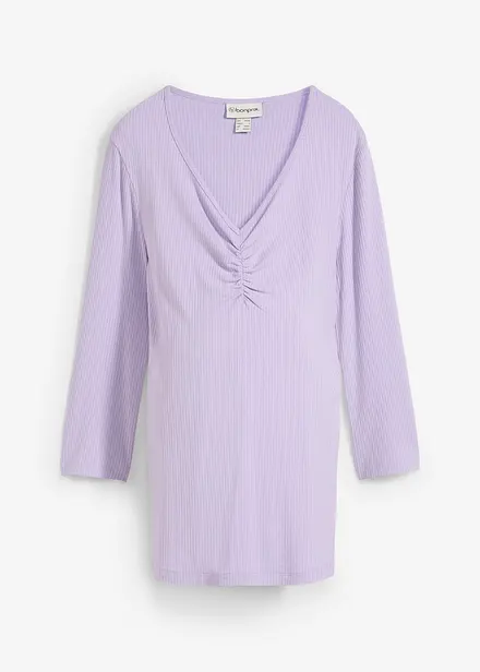 T-shirt de grossesse côtelé avec un joli décolleté