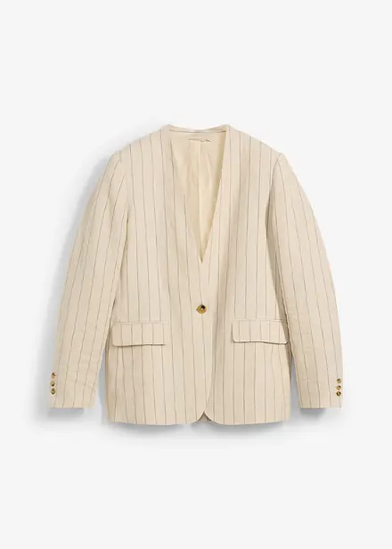 Blazer sans col 100% lin