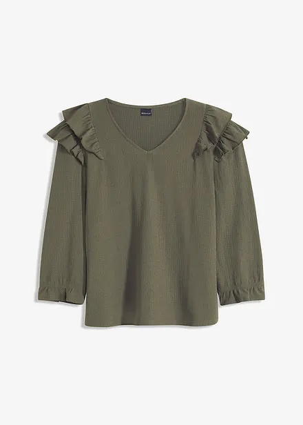 T-shirt texturé à volants