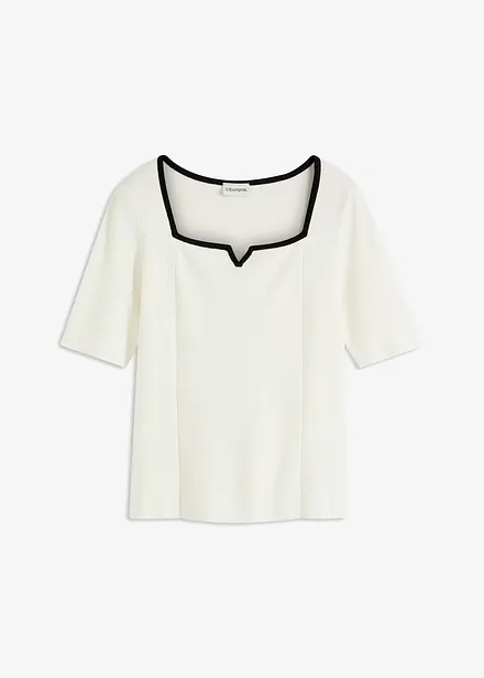 Pull  en maille fine avec bande contrastante
