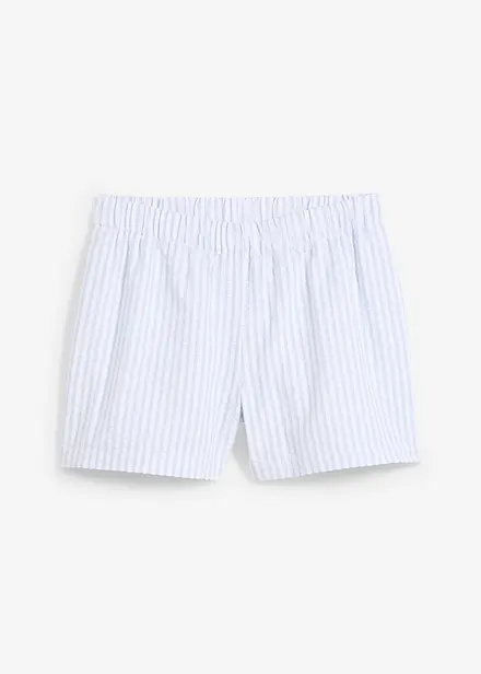 Short rayé taille élastiquée 100% coton