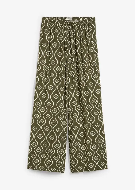 Pantalon à taille élastiquée en viscose fluide