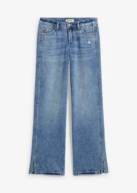 Loose Straight-Jeans Mid Waist, Low Stretch