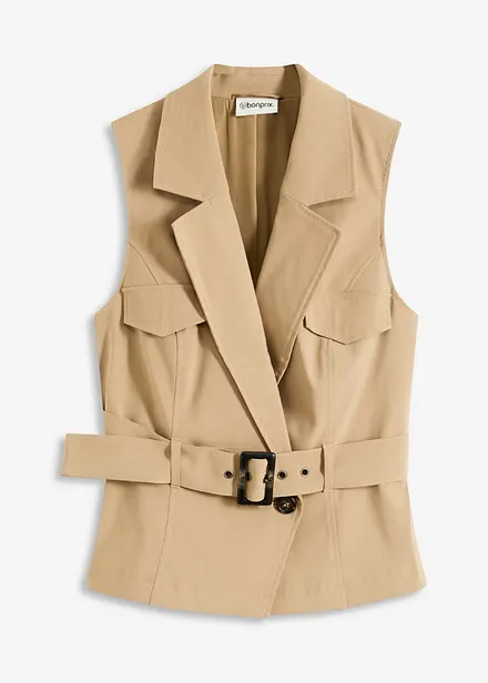 Gilet sans manches avec ceinture