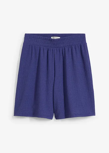 Short taille élastiquée en crêpe gaufré