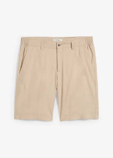 Regular Fit Chino-Bermuda aus luftigem Leinen-Mix