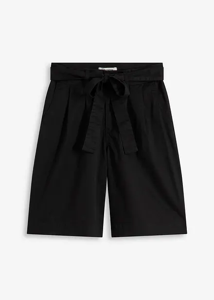 Twill-Shorts mit Bindegürtel