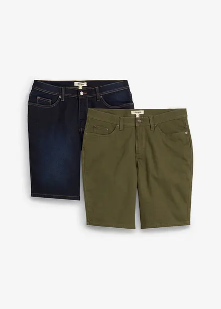 Lot de 2 bermudas en jean extensible, Regular