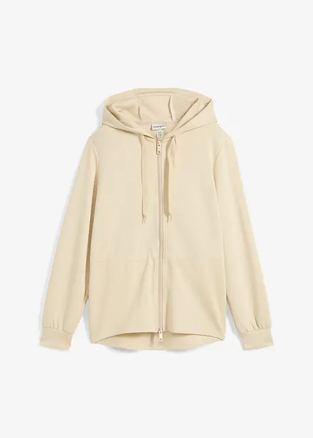Sweat zippé à capuche avec élastique