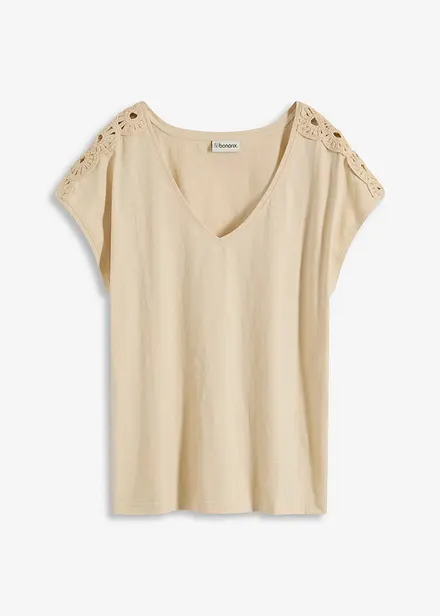 Shirt mit Häkeleinsätzen