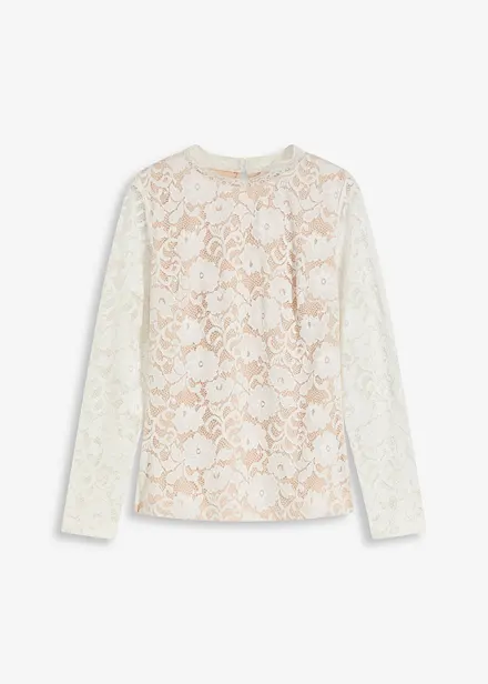 T-shirt manches longues en dentelle