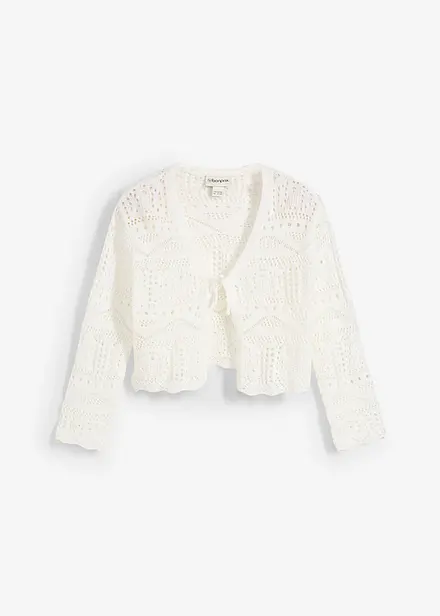 Boléro manches 3/4 en maille ajourée