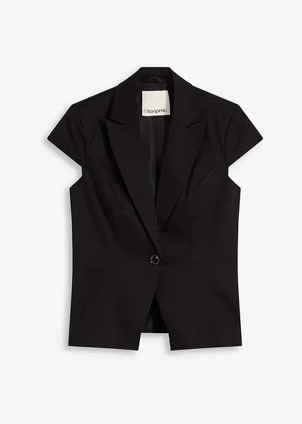 Blazer à manches courtes en satin de coton