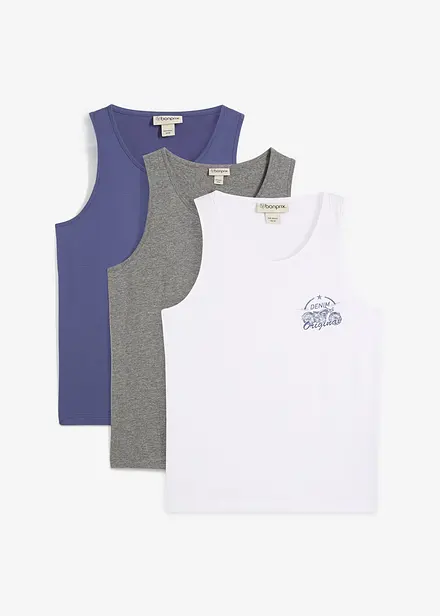 Lot de 3 débardeurs 100% coton