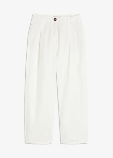 Pantalon à pinces en twill de coton