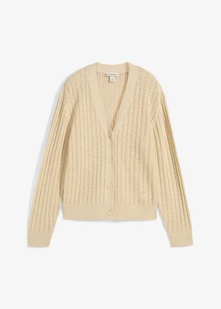 Gilet en maille ajourée avec lin