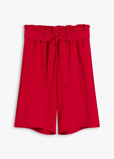 Bermuda fluide en viscose mélangée, taille élastiquée