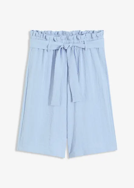 Bermuda fluide en viscose mélangée, taille élastiquée