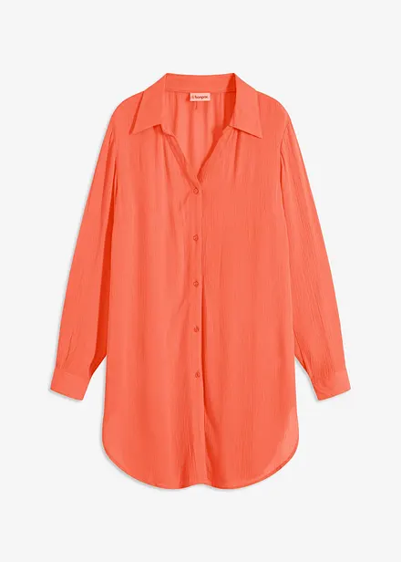 Robe-chemise de plage en viscose fluide