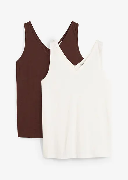 Lot de 2 débardeurs 100% coton