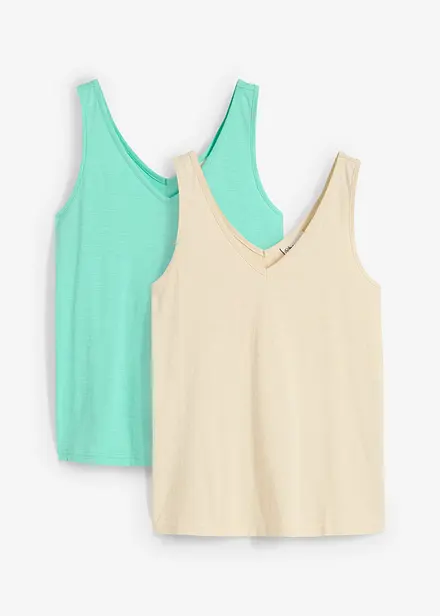 Lot de 2 débardeurs 100% coton