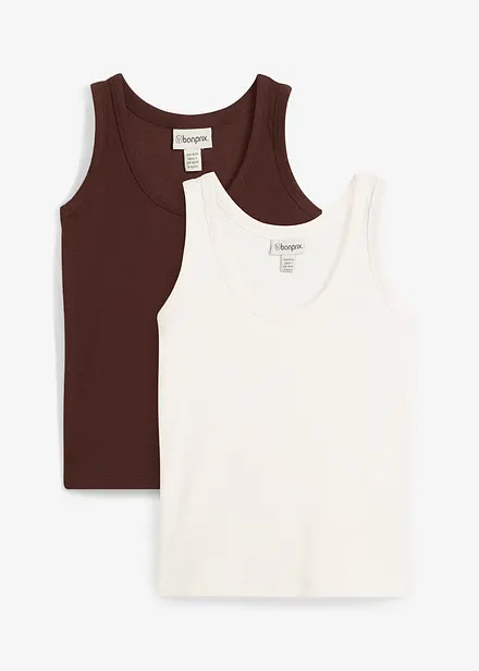Lot de 2 débardeurs coton