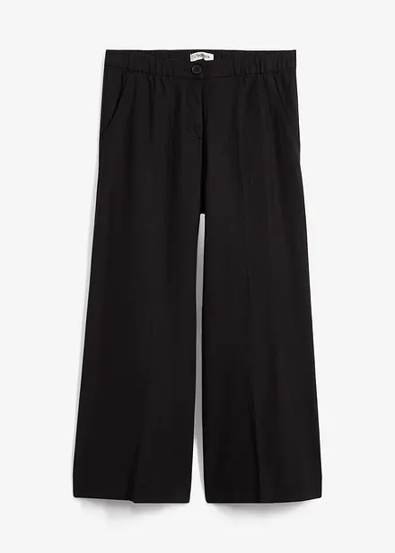 Jupe-culotte en viscose mélangée à taille élastiquée