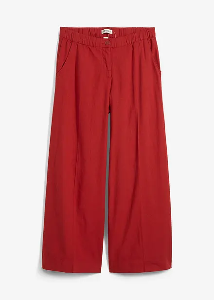 Jupe-culotte en viscose mélangée à taille élastiquée