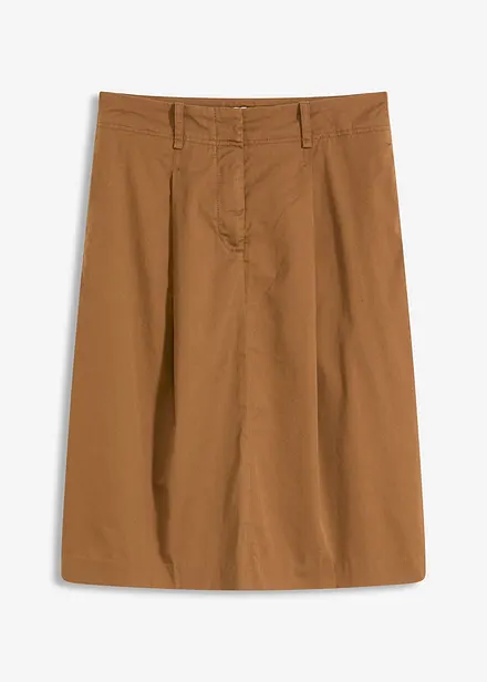 Jupe midi en popeline de coton