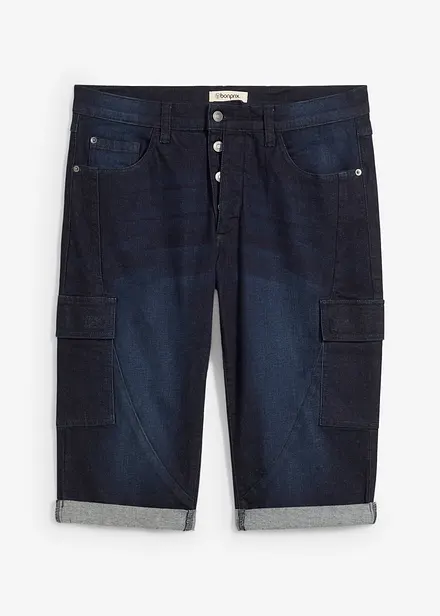 Stretch-Jeans-Cargobermuda, Regular Fit