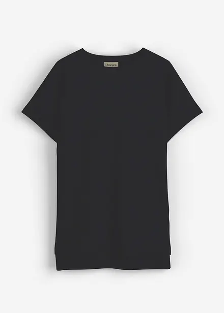 T-shirt plus long derrière en jersey coton épais