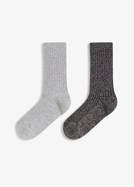 Lot de 2 paires de chaussettes avec coton et lurex