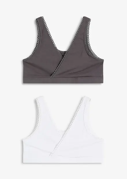Lot de 2 brassières réversibles en coton extensible