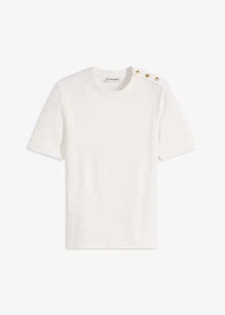 T-shirt côtelé en viscose douce et extensible