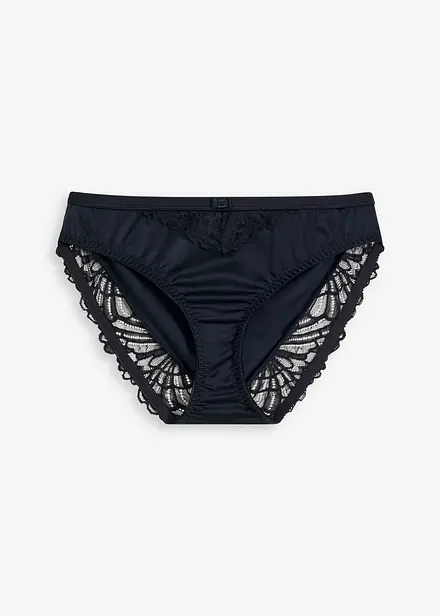 Slip en polyamide brillant avec dentelle