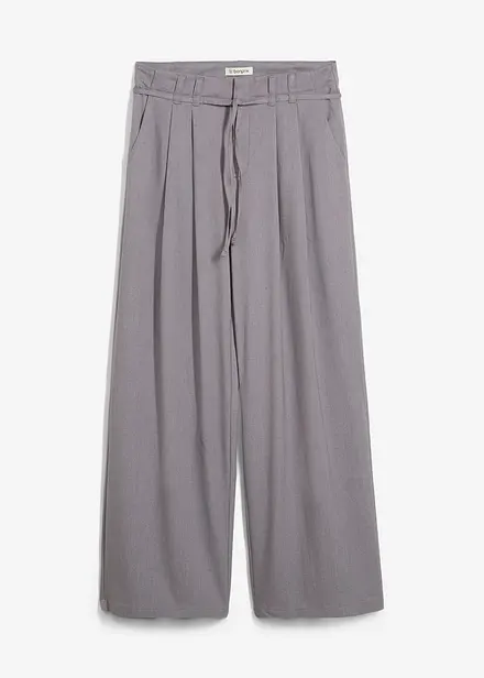 Pantalon à pinces avec lien à nouer