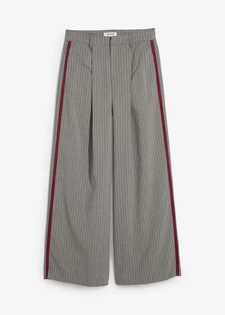 Bundfaltenhose mit Kontraststreifen