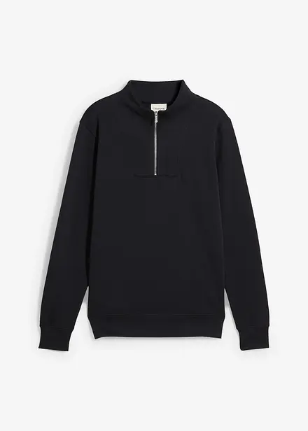 Sweatshirt mit Troyerkragen aus reiner Bio-Baumwolle