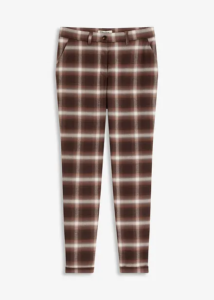 Pantalon &agrave; revers imprim&eacute; carreaux