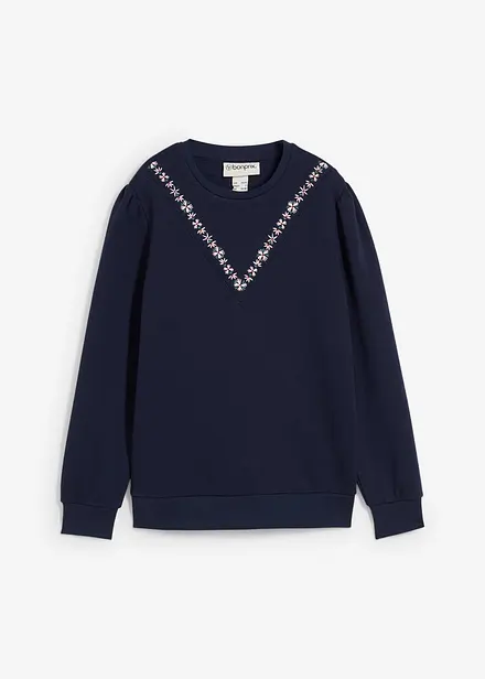 Sweat-shirt en coton mélangé avec broderie