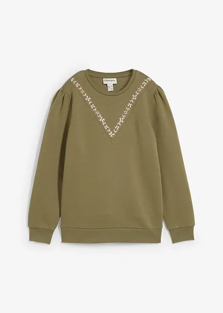 Sweatshirt mit Stickerei aus Baumwoll-Mix