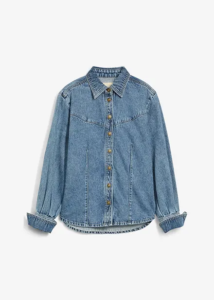 Jeansbluse aus reiner Baumwolle