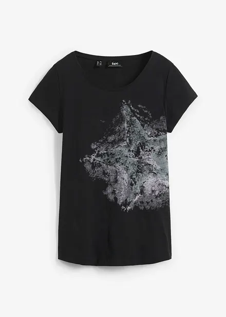 T-shirt coton fil flamm&eacute; &agrave; manches courtes