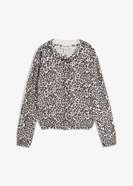 Gilet en fine maille à motif léopard