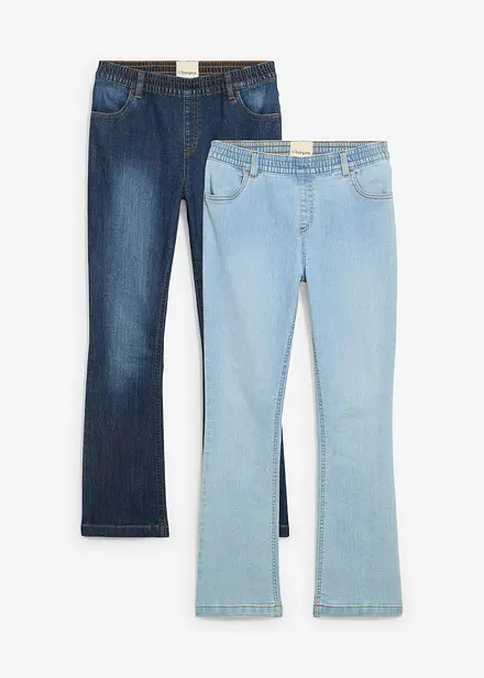 Lot de 2 jeans extensibles, taille mi haute