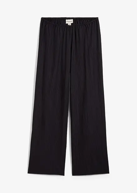 Pantalon texturé en viscose mélangée