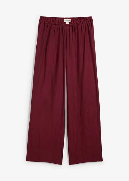 Pantalon texturé en viscose mélangée