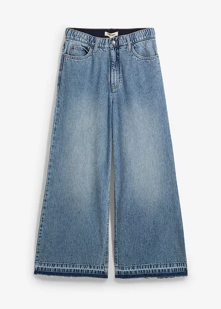 Jean large taille haute, raccourci