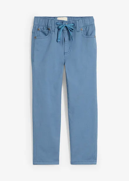 Pantalon droit taille élastiquée 100% coton, Regular