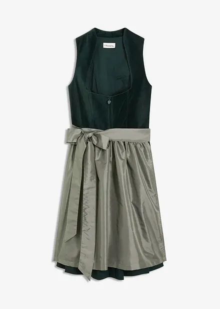 Dirndl avec corsage en velours et tablier en satin
